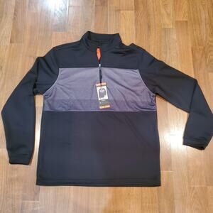 Pebble Beach Dry-Luxe Black Gray Quarter Zip Pullover Size M NWT